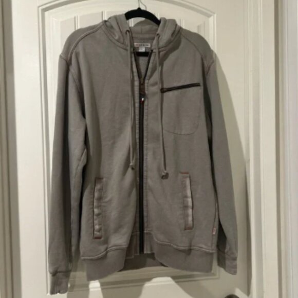 32 Bar Blues Full Zip Hoodie Sweatshirt Men’s gray Medium Cotton Poly Blend - Picture 1 of 15